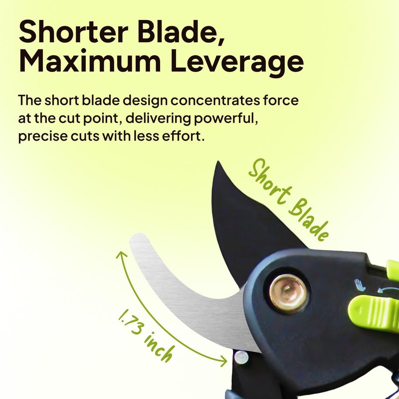 Craft911 Hedge Clipper & Pruning Shear – Cuts 3x Easier, Ideal for Seniors and Weak Hands – Sharp, Rust Resistant Steel Blade Garden Scissors - Image 3